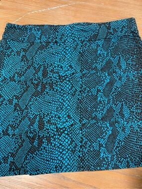 Xhilaration Teal & Black Snake Print Skirt